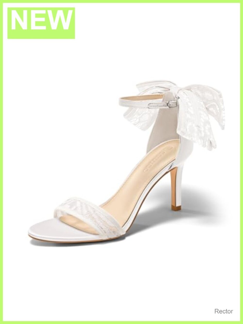 Open Toe Ankle Strap Stiletto Heels Lace Fabric Adjustable Buckle